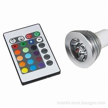1 x 3W RGB LED spotlight bulb with remote controller